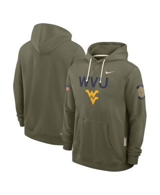 Nike - Men's Olive West Virginia Mountaineers 2025 Military Appreciation Performance Pullover Hoodie