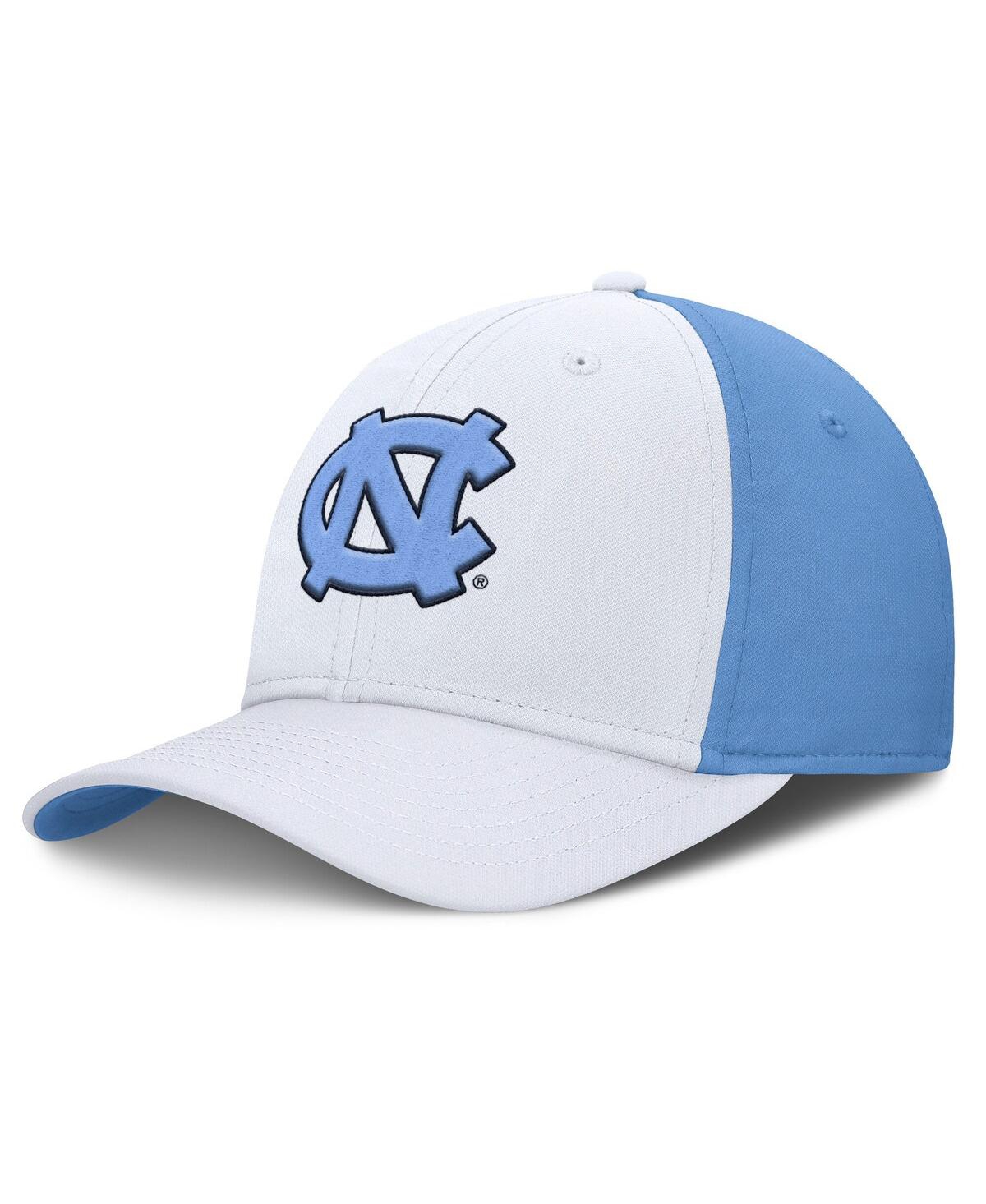 Men's White/Carolina Blue North Carolina Tar Heels 2025 Sideline Rise Local Performance Flex Hat - White, Light Blue