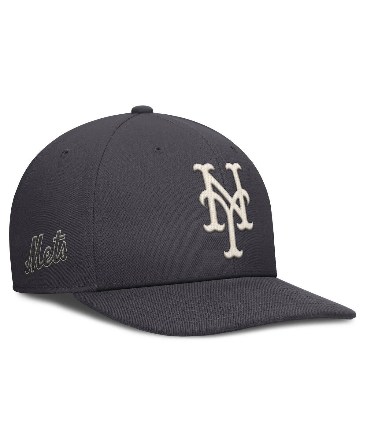 Nike Men's Anthracite New York Mets Statement Pro Snapback Hat In Gray