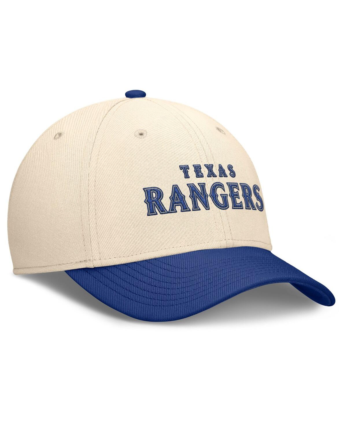 Nike Men's Natural/royal Texas Rangers Statement Rise Performance Flex Hat In Multi