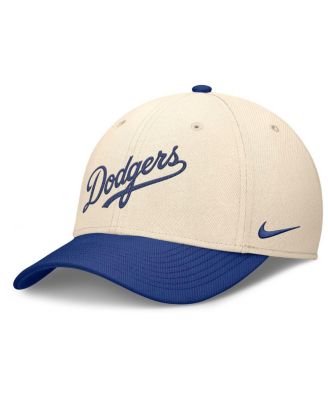 Nike - Men's Natural/Royal Los Angeles Dodgers Statement Rise Performance Flex Hat