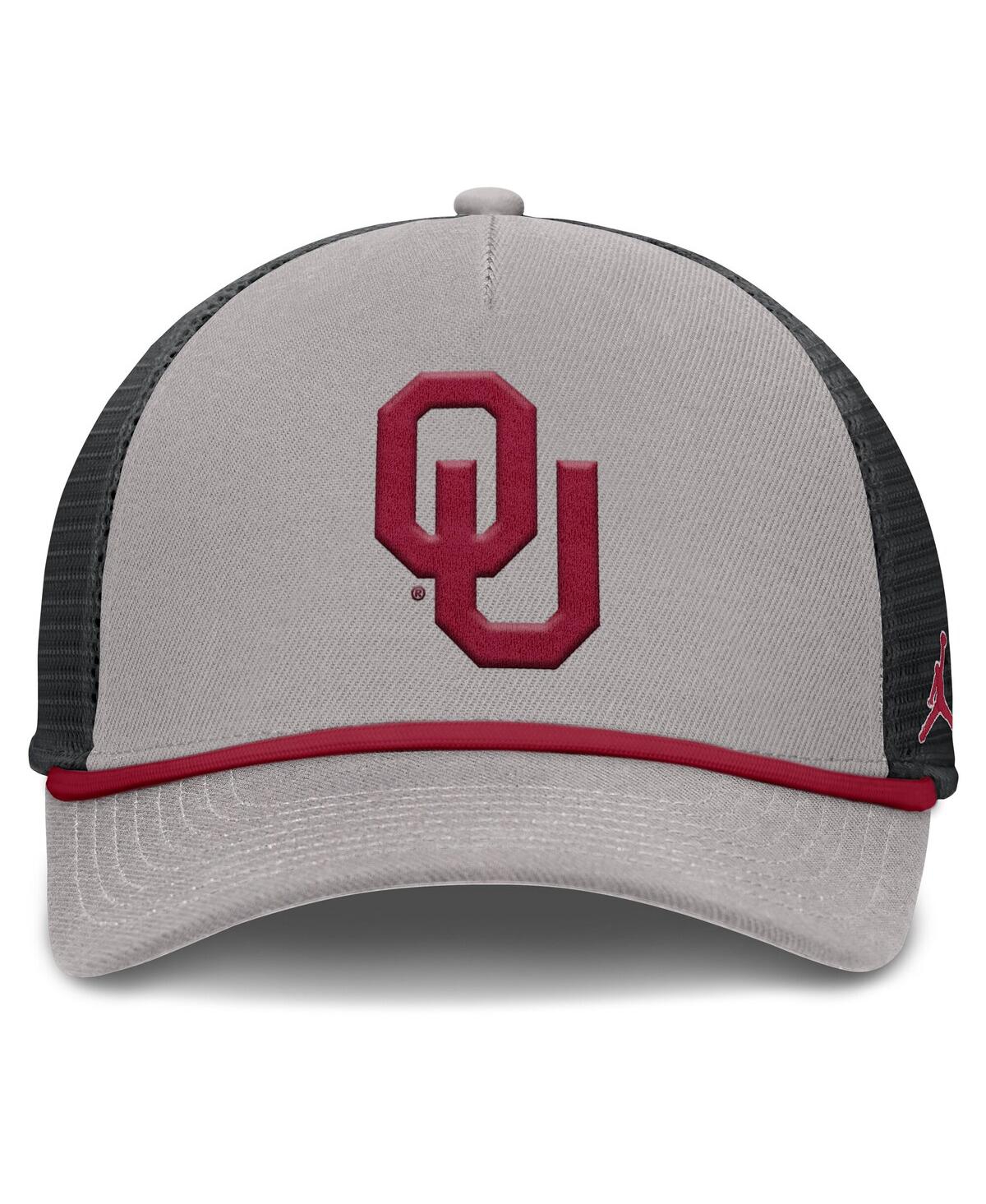 Jordan Men's Gray Oklahoma Sooners Rise Primetime Trucker Adjustable Hat In Gray