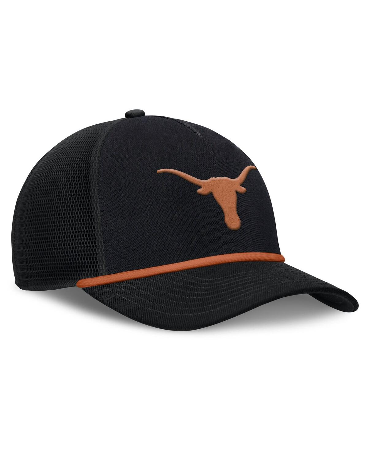 Nike Men's Black Texas Longhorns Rise Primetime Trucker Adjustable Hat In Black