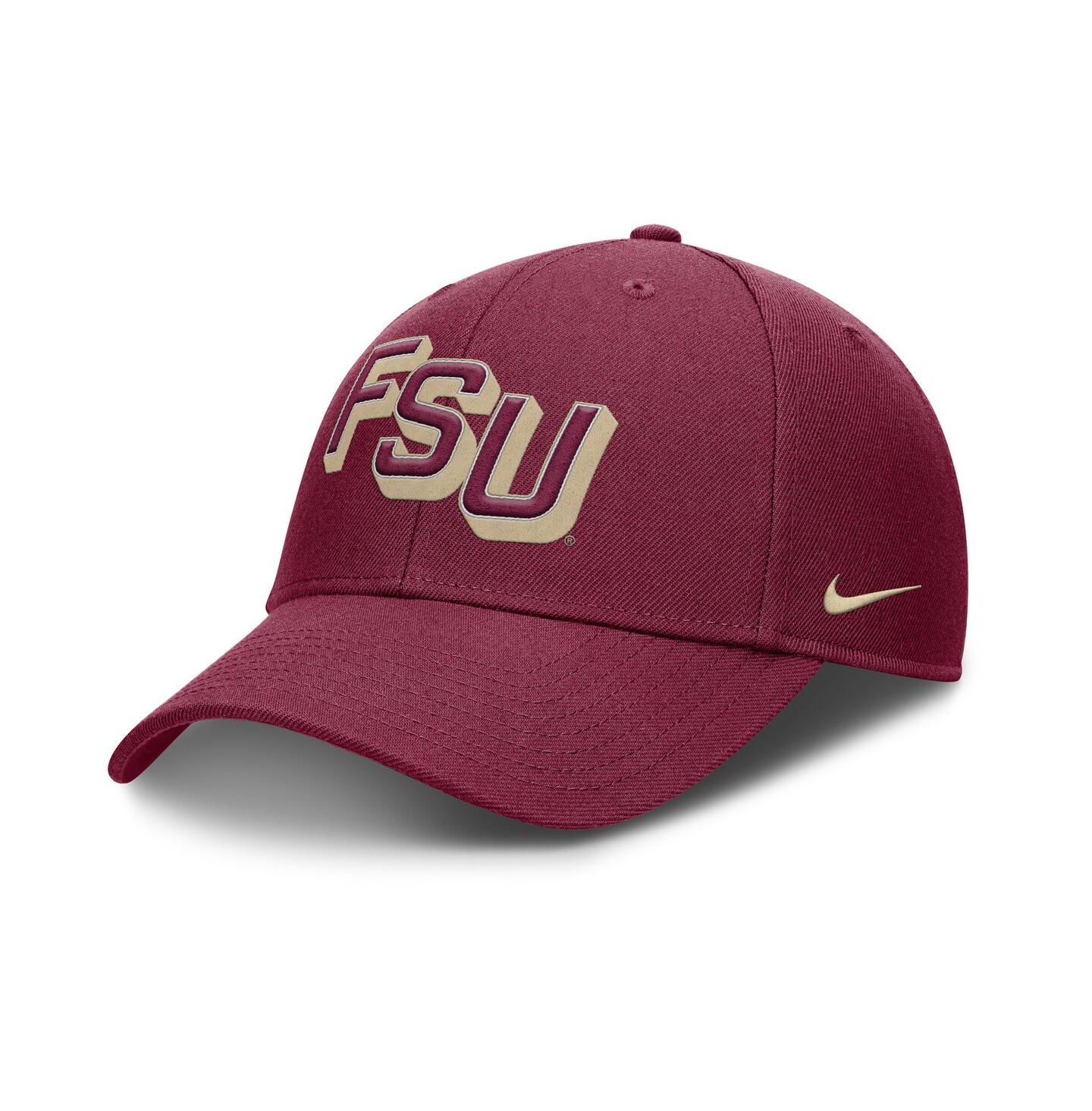 Мужская кепка Nike Garnet Florida State Seminoles Slanted Primetime Rise Performance Adjustable Hat — фото 1