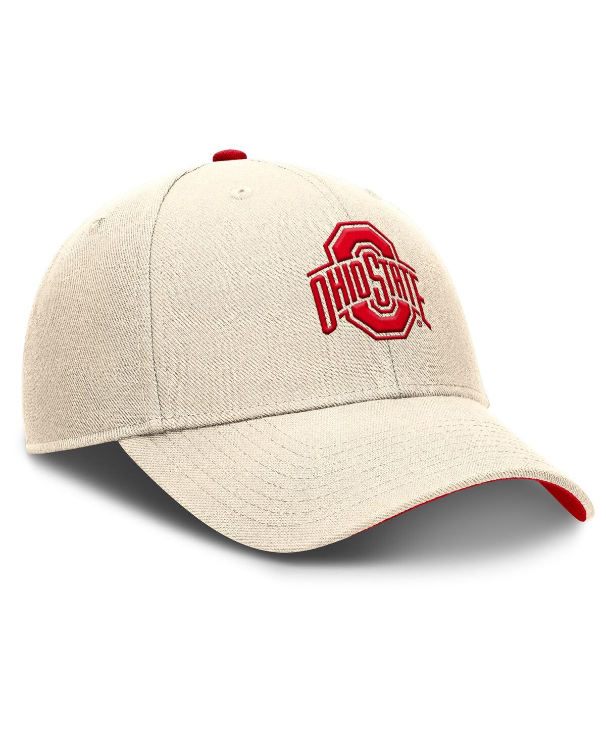Nike Men's Natural Ohio State Buckeyes Rise Primetime Performance Trucker Adjustable Hat In Brown
