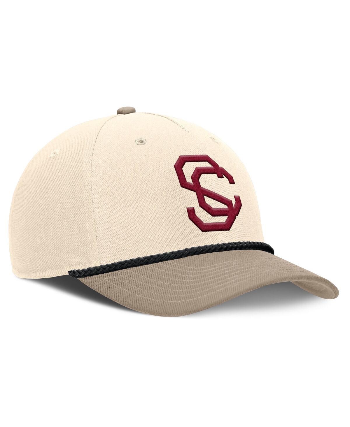 Nike Men's Natural Usc Trojans Rise Legacy Throwback Logo Adjustable Hat In Brown