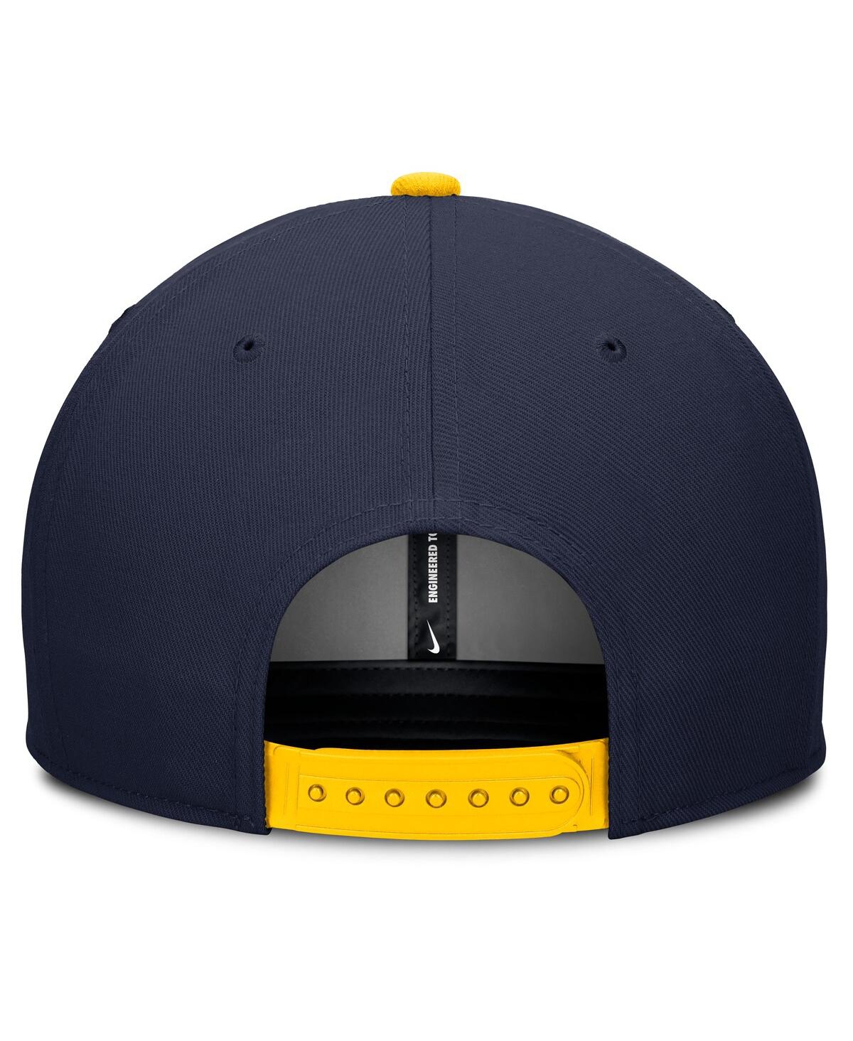 Nike Men's Navy/cream Michigan Wolverines Pro Legacy Script Snapback Hat
