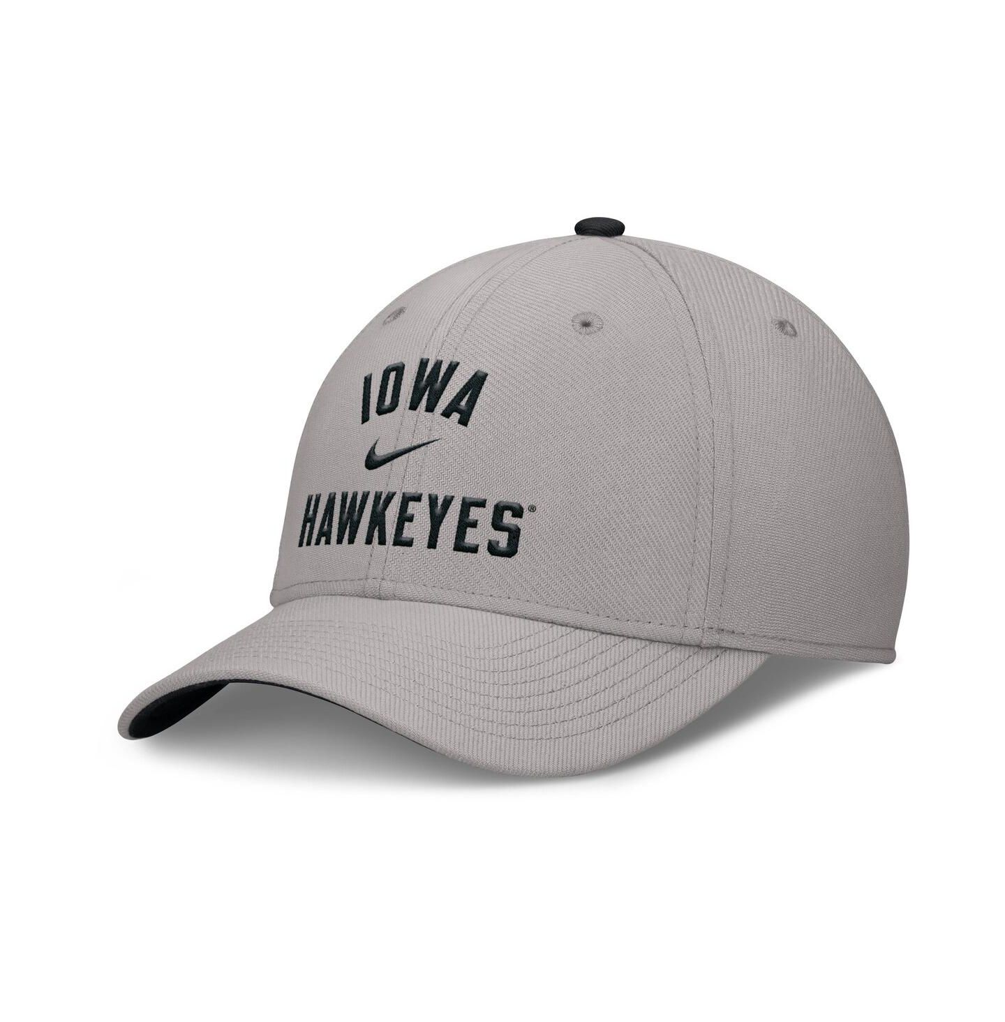 Мужская кепка Nike Gray Iowa Hawkeyes Rise Prep Performance Flex Hat — фото 1