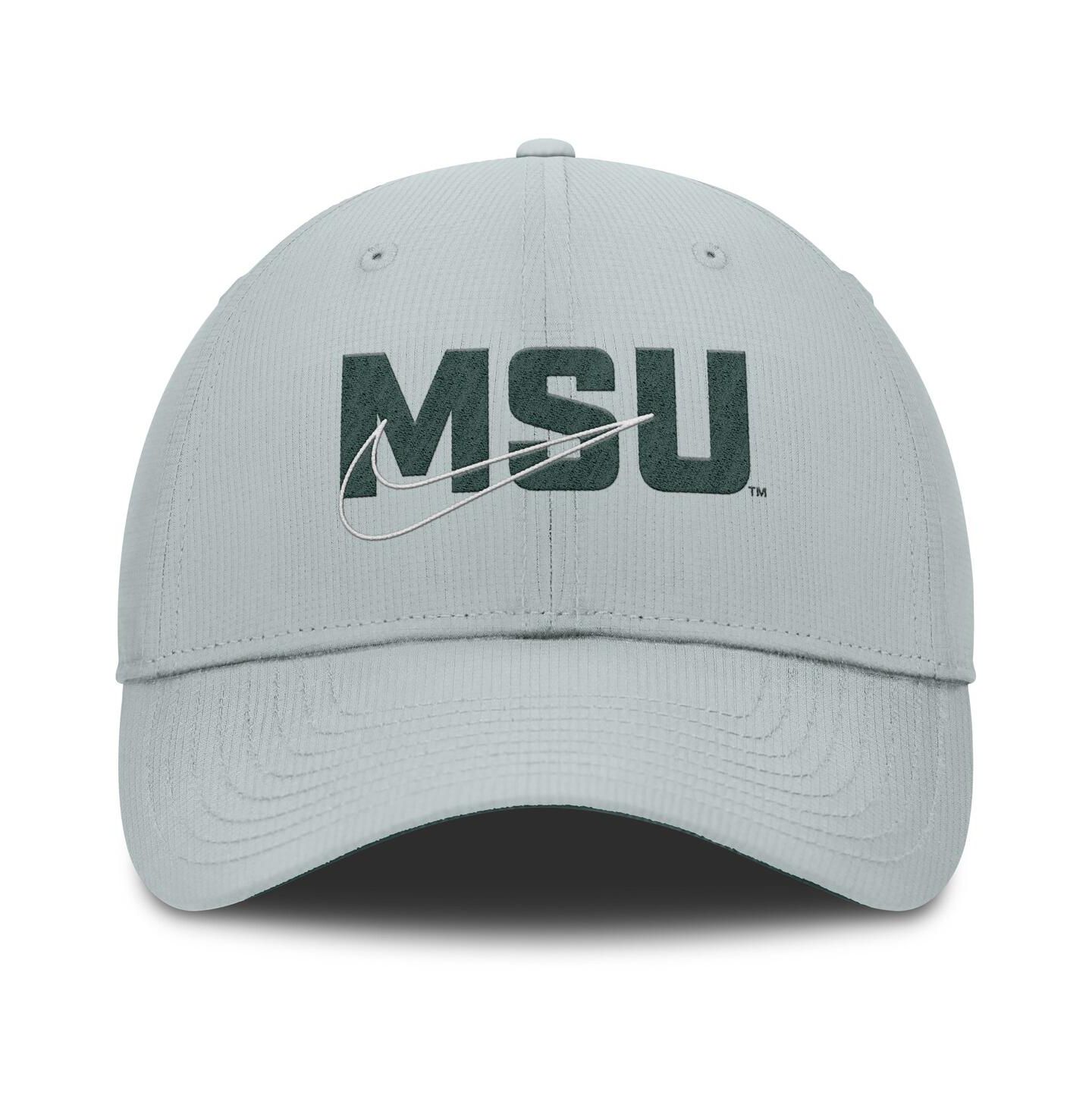 Мужская кепка Nike Gray Michigan State Spartans Club Prep Performance Adjustable Hat — фото 2