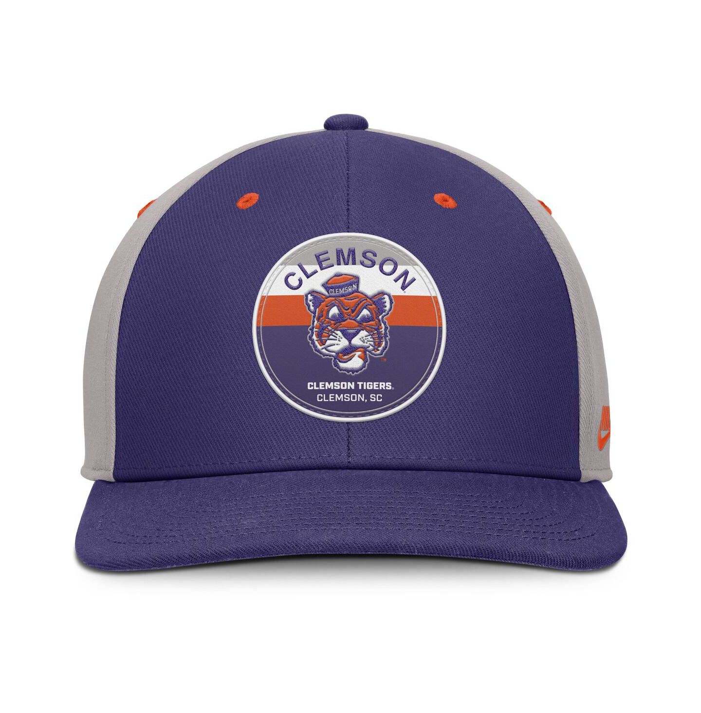 Мужская кепка Nike Purple/Gray Clemson Tigers Prep Pro Performance Snapback Hat — фото 2