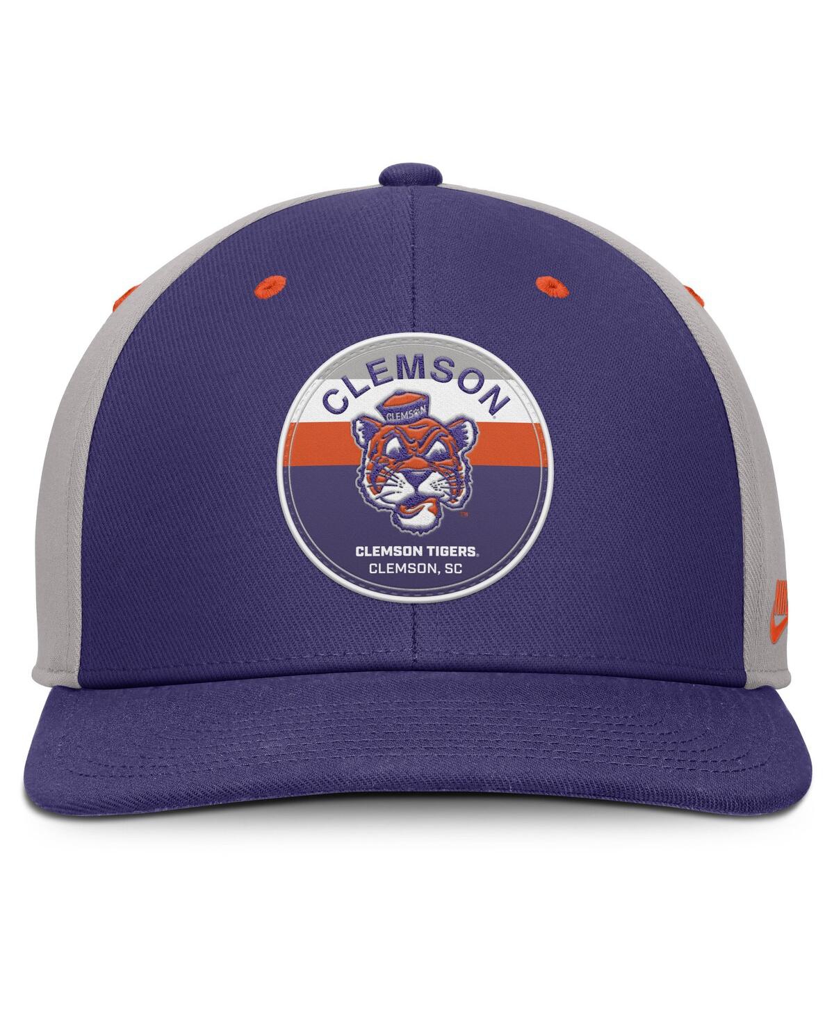 Nike Men's Purple/gray Clemson Tigers Prep Pro Performance Snapback Hat