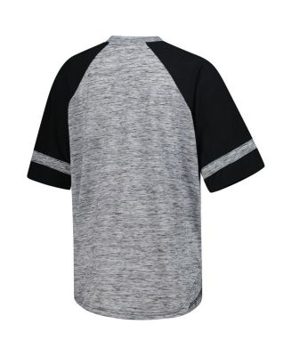 Women's Heather Gray William Byron Hall of Fame Oversized Raglan V-Neck T-Shirt