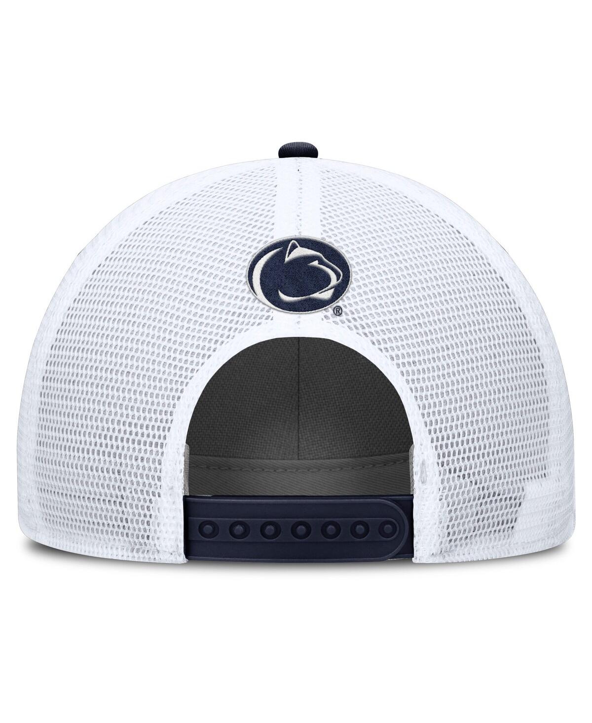 Nike Men's Navy/white Penn State Nittany Lions 2025 On-field Rise Patch Trucker Adjustable Hat In Multi