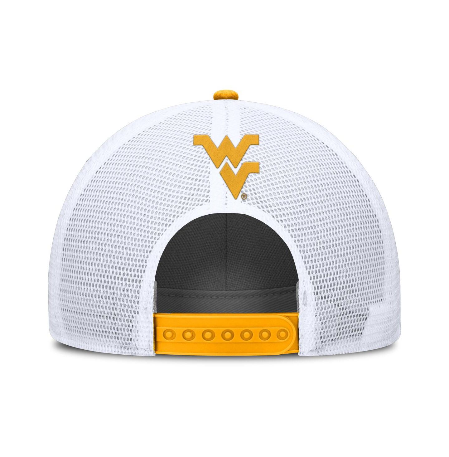 Мужская кепка Nike Gold/White West Virginia Mountaineers 2025 On-Field Rise Patch Trucker Adjustable Hat — фото 4