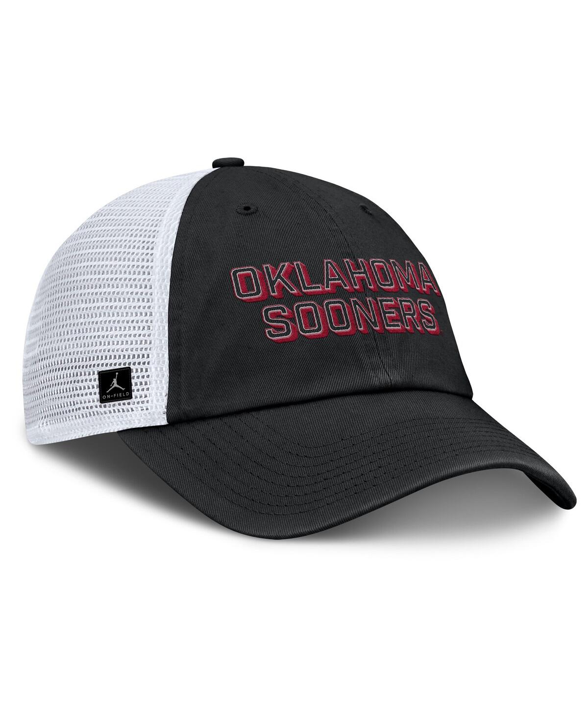 Jordan Men's Black Oklahoma Sooners 2025 Gameday On-field Club Adjustable Trucker Hat In Black