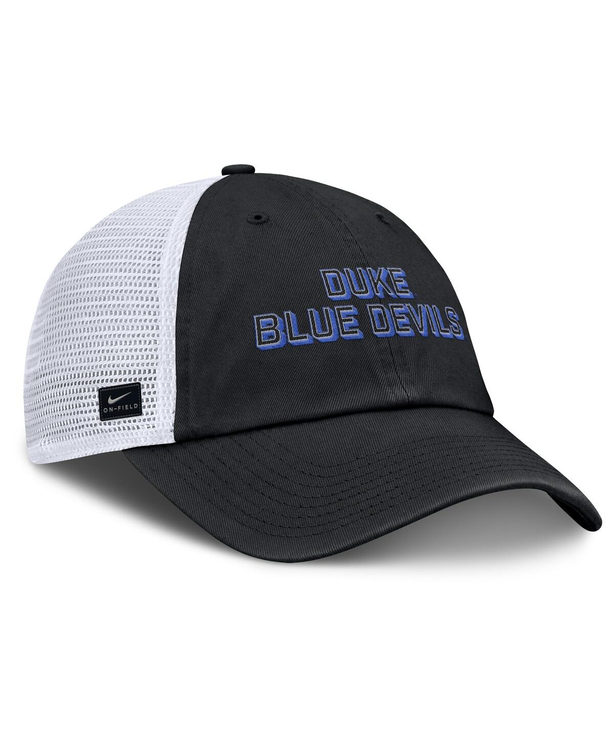 Nike Black Duke Blue Devils 2025 Gameday On-field Club Adjustable Trucker Hat In Black
