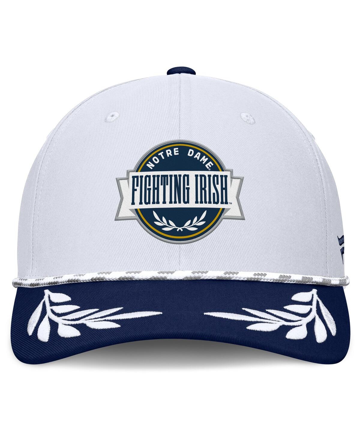 Fanatics Men's White/navy Notre Dame Fighting Irish Admiral Adjustable Hat In Multi