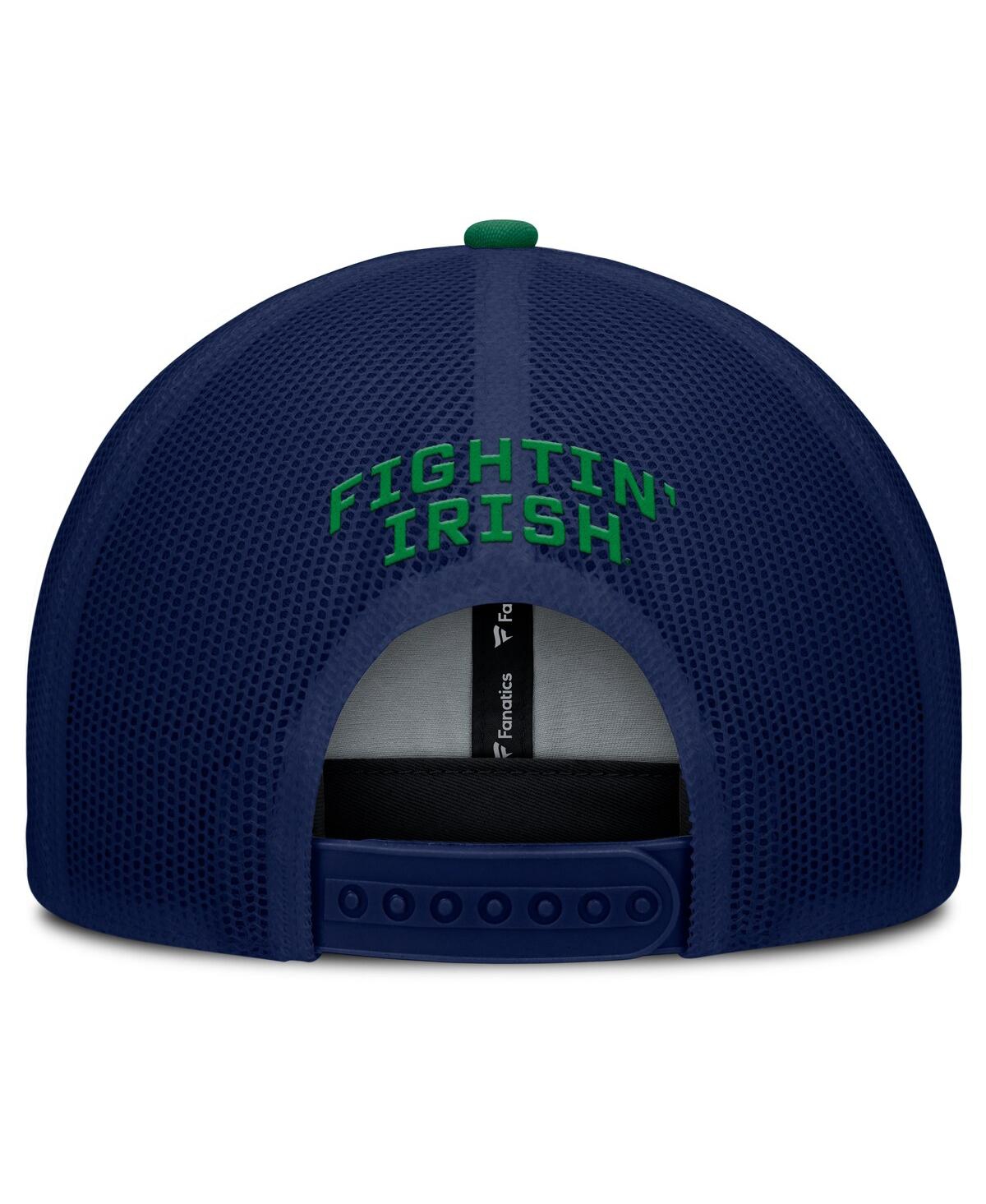 Fanatics Men's Navy/kelly Green Notre Dame Fighting Irish Adapt Adjustable Trucker Hat