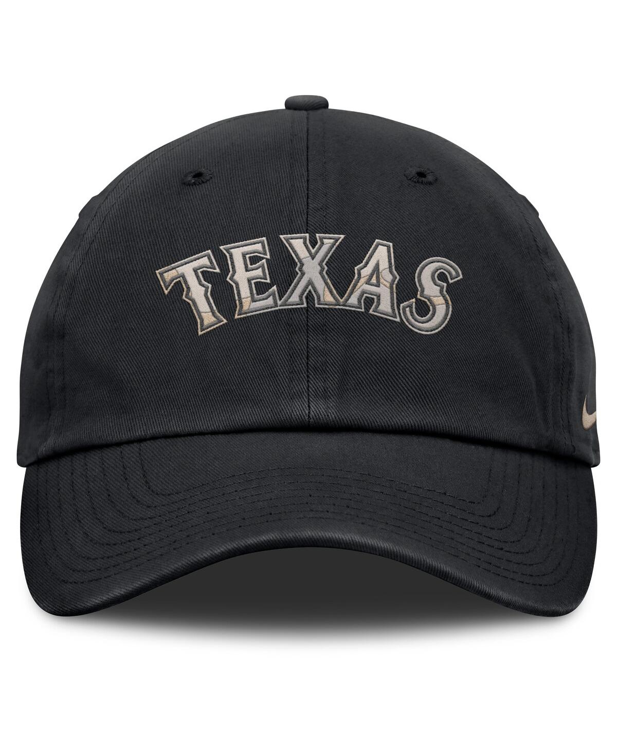 Nike Men's Black Texas Rangers Camo Pack Club Adjustable Hat In Black