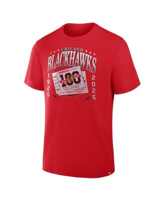 Men's Red Chicago Blackhawks Centennial Retro T-Shirt