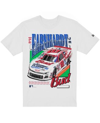 Men's White Dale Earnhardt Jr. Budweiser x MLB 2025 Speedway Classic Car T-Shirt