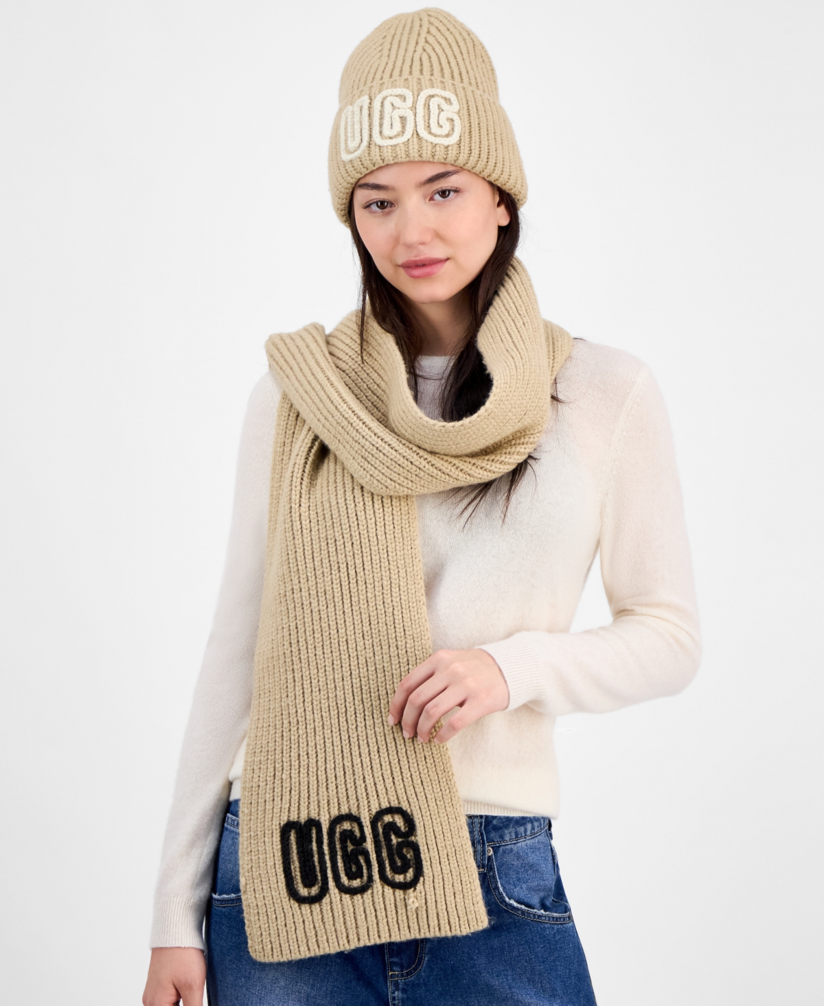 Ugg Chunky Crafted Rib Beanie In White