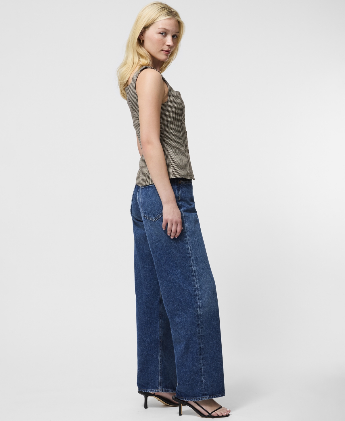 French Connection Houndstooth Sleeveless Top In Multi