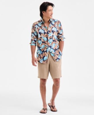 Men's Floral-Print Button-Up Long-Sleeve Shirt, Macy's Exclusive