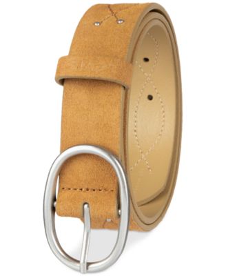 Western Stitched & Studded Suede Belt