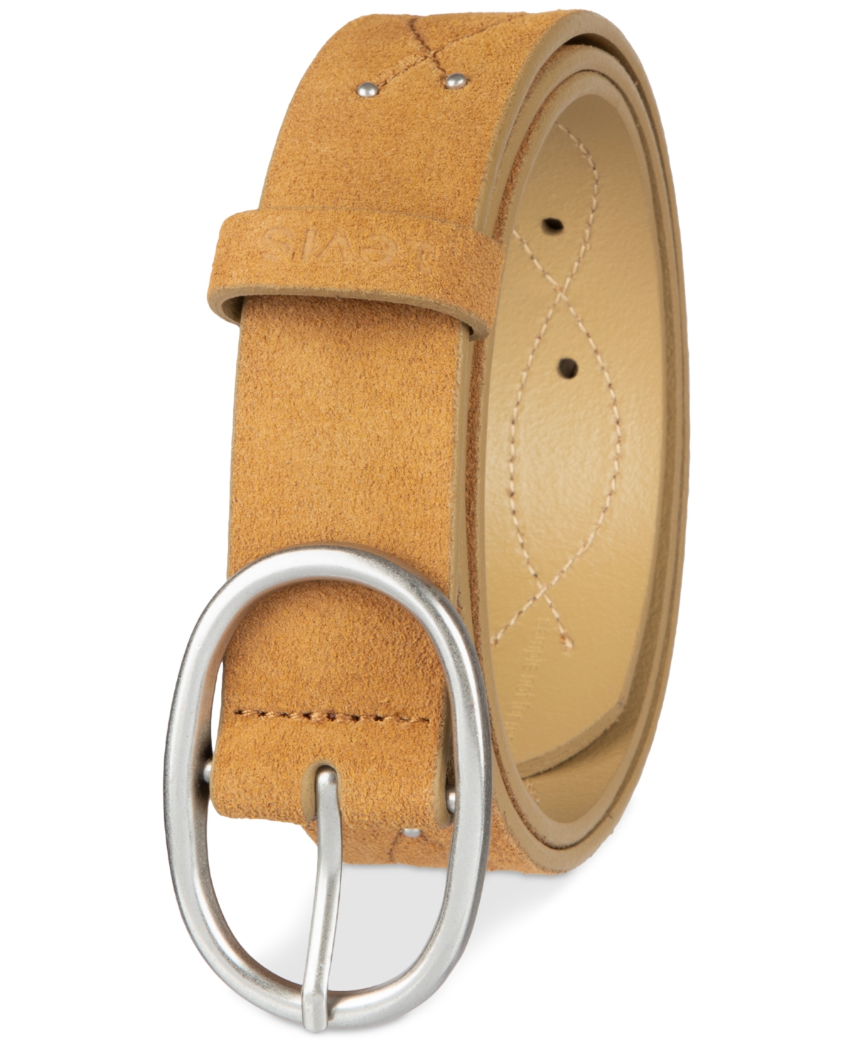 Levi's Western Stitched & Studded Suede Belt In Orange