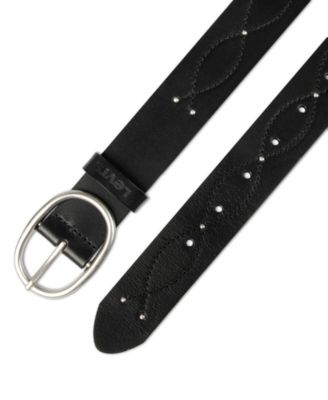 Western Stitched & Studded Leather Belt