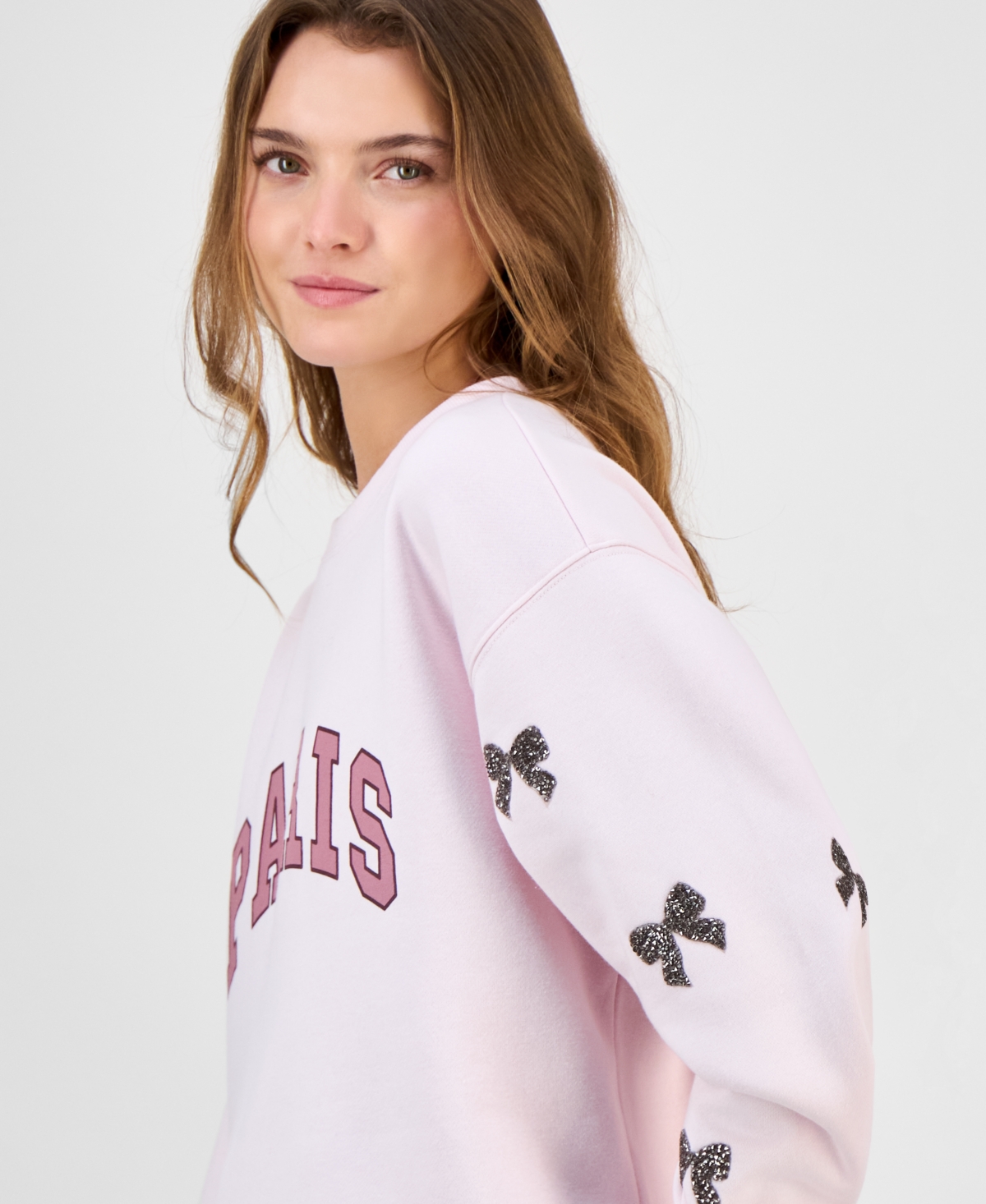 Madden Girl Juniors' Rhinestone-embellished Sweatshirt In Animal Print