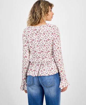 Juniors' Ruffled Babydoll Top
