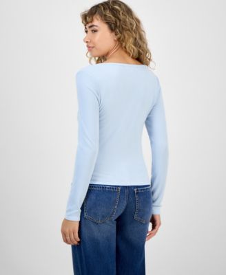 Juniors' Layered-Look Twofer Cardigan Top