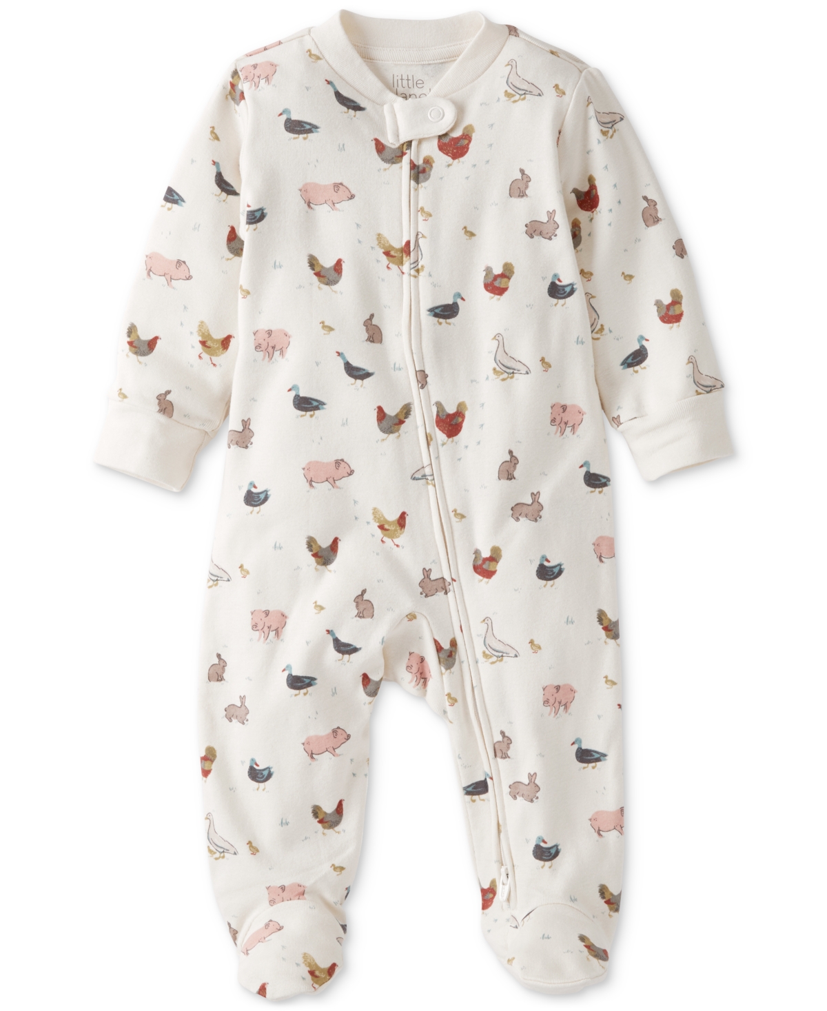 Carter's Little Planet By  Baby Cotton Farm Friends-print Sleep & Play Footed Pajamas In Multi