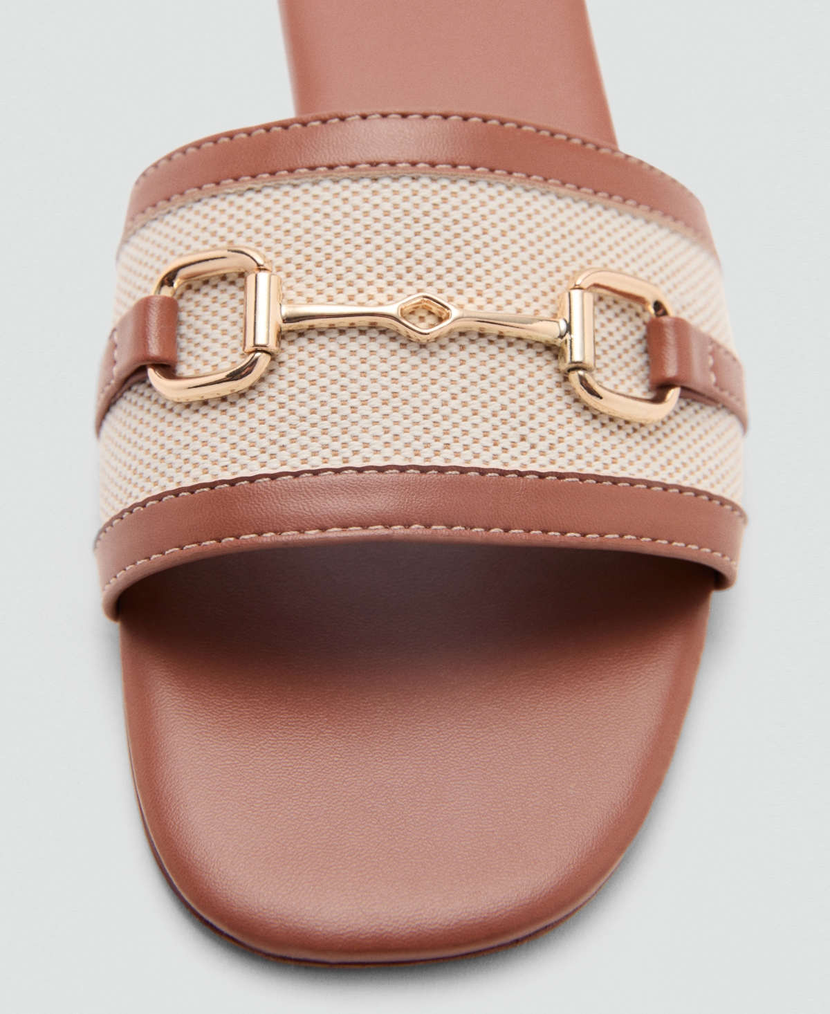 Mango Buckle Strap Sandal In Brown