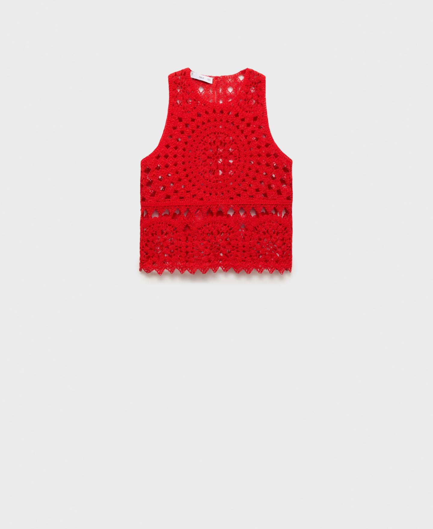 Женский топ Mango Crochet Knitted, цвет: Красный — фото 1