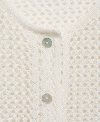 Women's Crochet Buttoned Cardigan