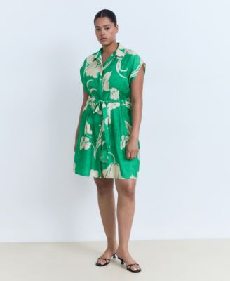 Women's Belt Printed Dress