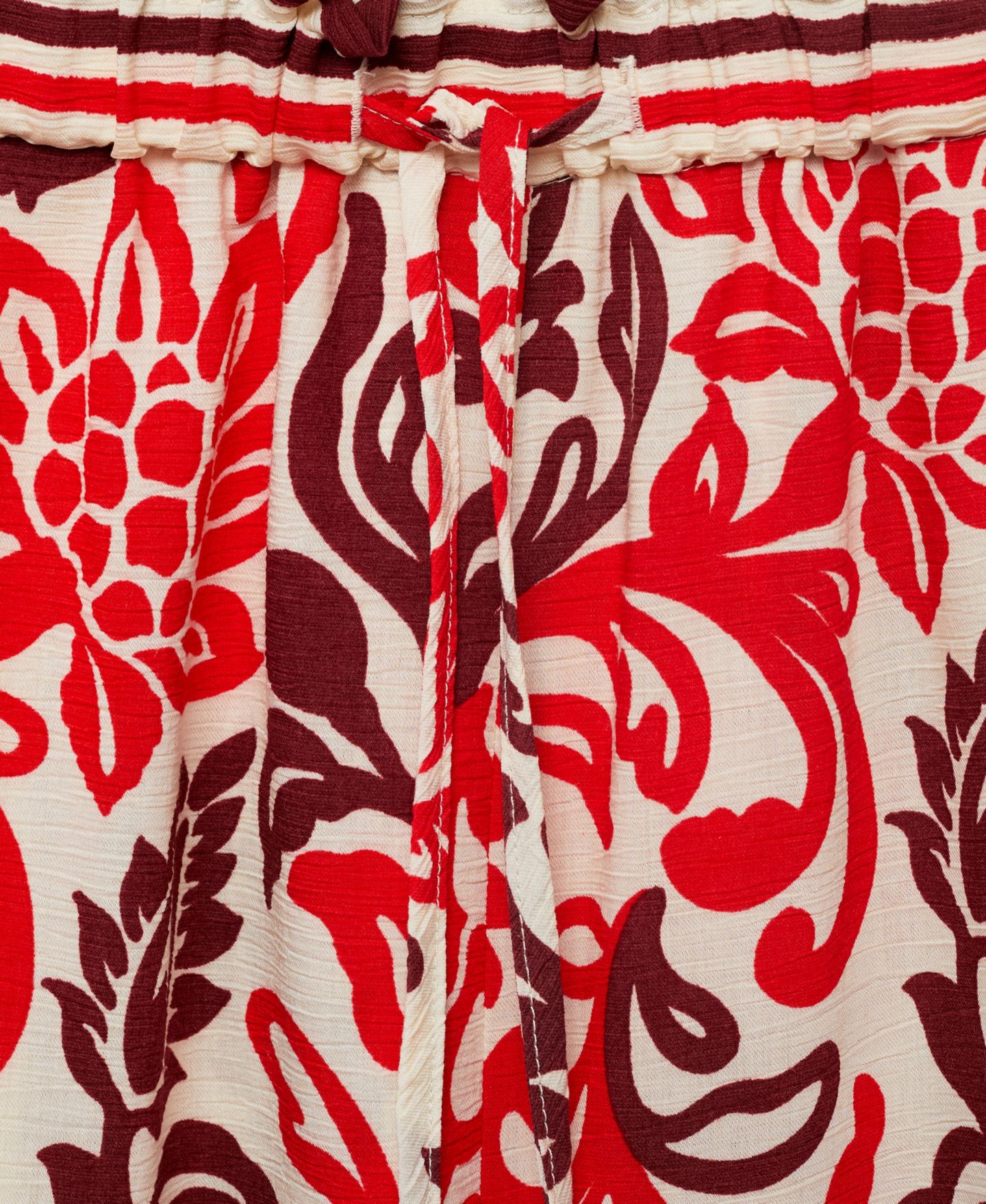 Женские брюки Mango Flowy Printed, цвет: Молочный белый — фото 5