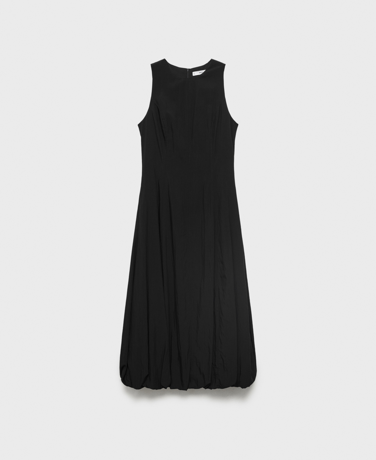 Mango Long Balloon Effect Dress Black In Black