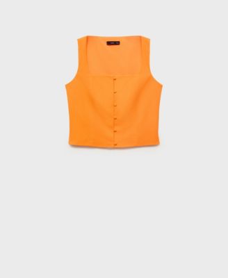 MANGO - Women's Buttons Cotton Top
