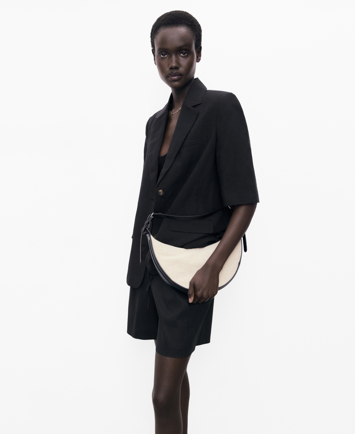Mango Women's Bow Belt Linen Shorts In Black