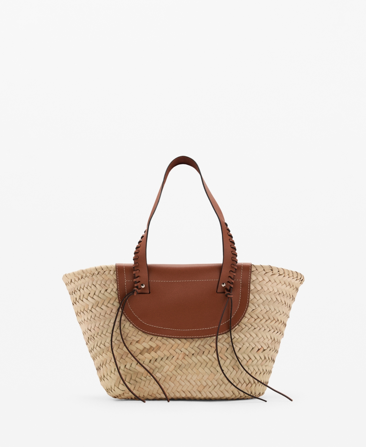 Mango Women's Natural Fiber Basket Bag In Brown