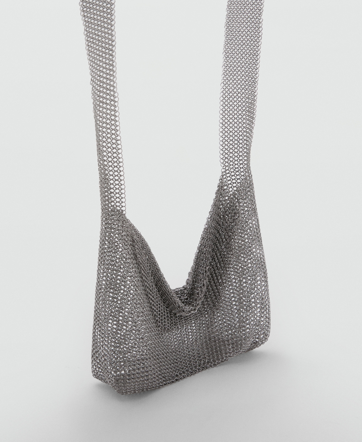 Mango Women's Metal Mesh Shoulder Bag