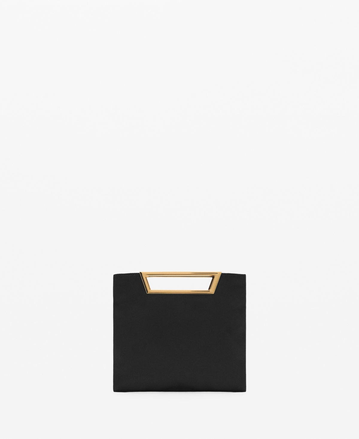 Women's Metal Handle Handbag - Black