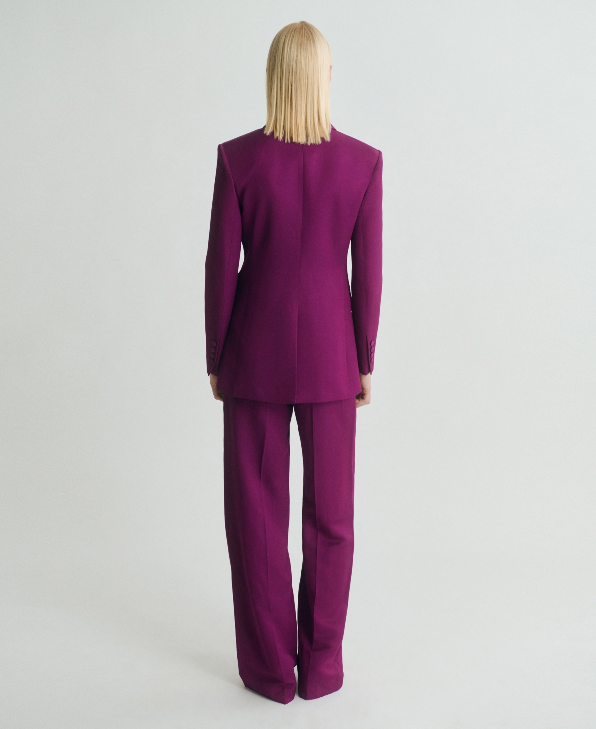 Mango Double-breasted Suit Jacket In Purple
