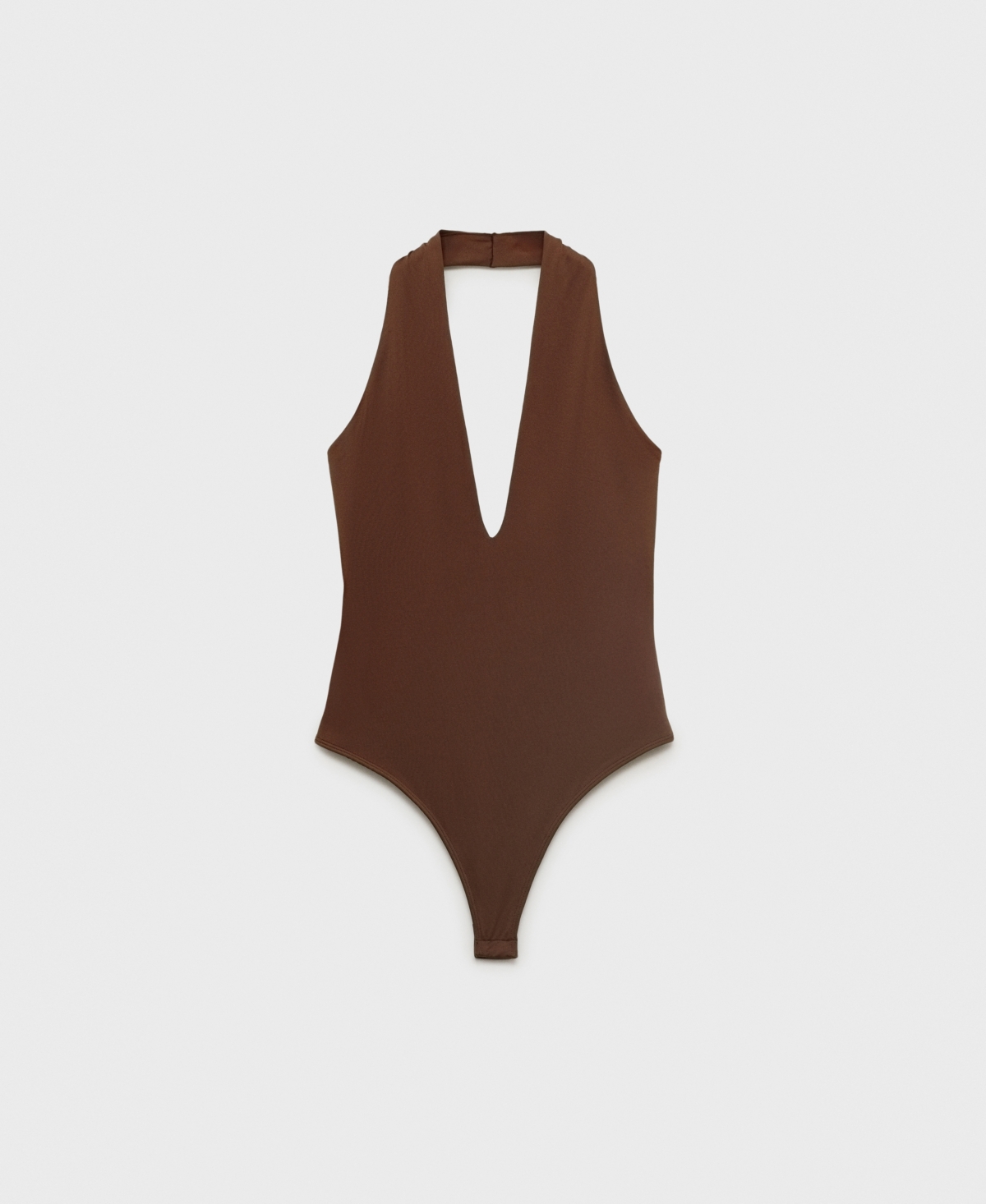 Mango Women's V-neck Bodysuit In Brown