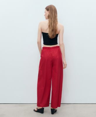 Women's Paper Bag Cotton Pants