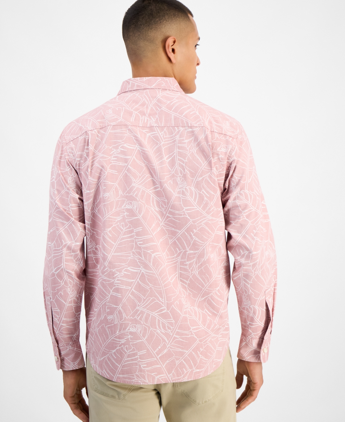 Tommy Bahama Men's Feather Skies Cotton Chambray Shirt In Pink
